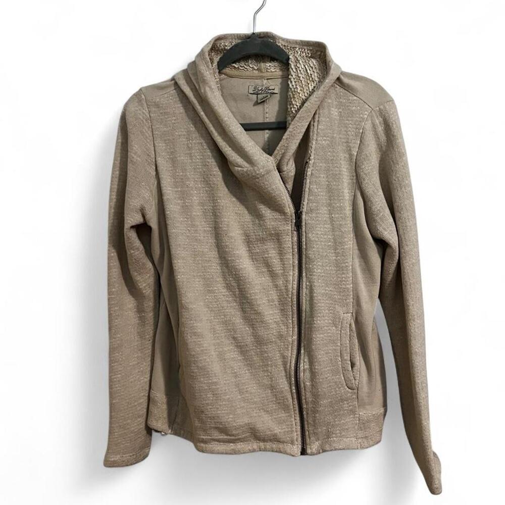 Lucky Brand tan zip up hoodie size L